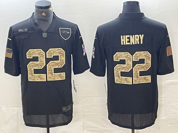 Men Baltimore Ravens #22 Henry Black Camo 2024 Nike Limited NFL Jersey->women mlb jersey->Women Jersey